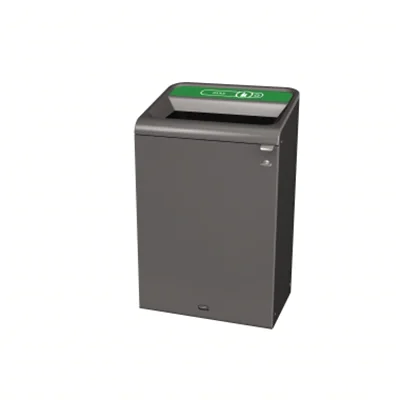 Rubbermaid Abfallsammelsystem 49,5 x 97,5 x 61 cm (B x H x T) 125l 1 Sortierfach Stahl, verzinkt grau/grün