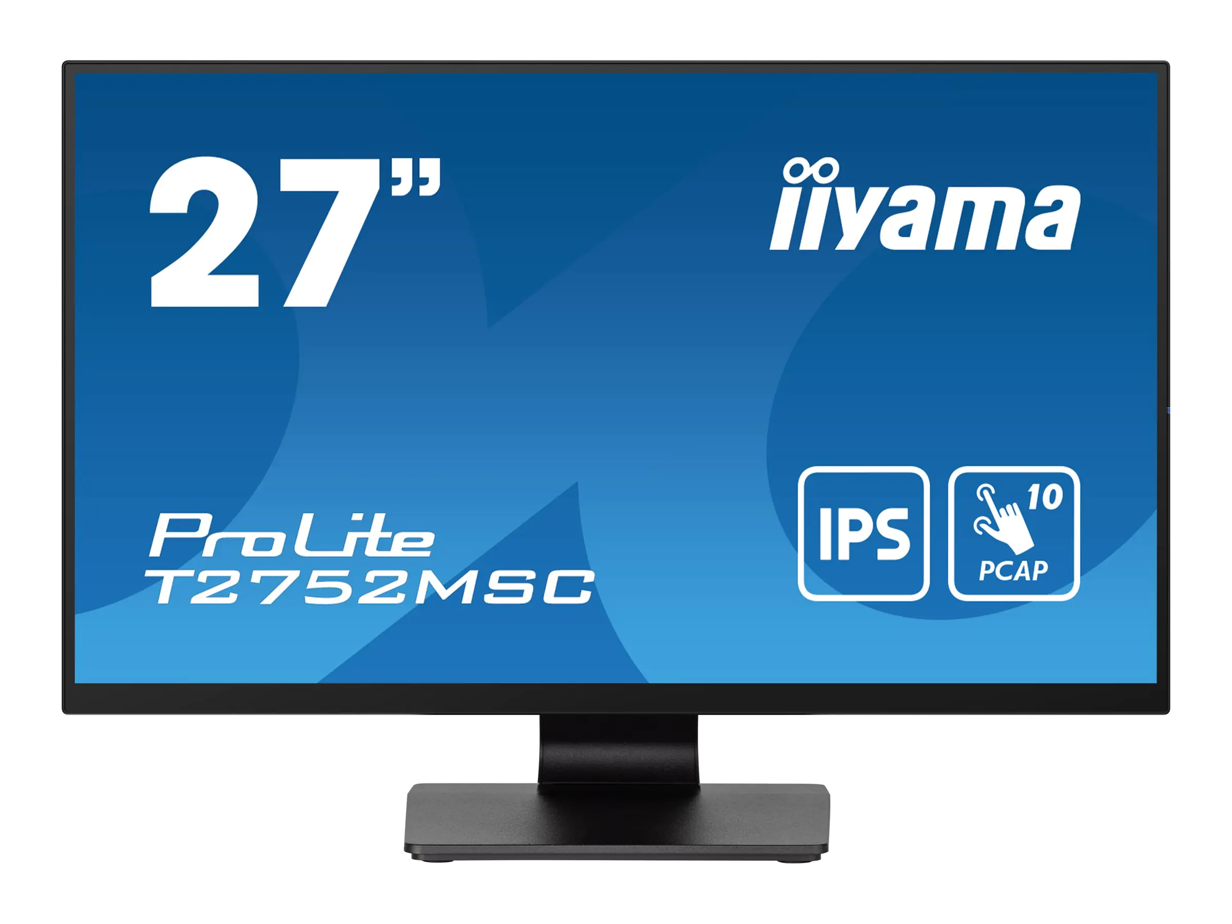 Iiyama ProLite T2752MSC-B1 - LED-Monitor - 68.6 cm (27") - Touchscreen - 1920 x 1080 Full HD (1080p) @ 60 Hz - IPS - 400 cd/m² - 1000:1 - 5 ms - HDMI, DisplayPort - Lautsprecher - Schwarz, Matte