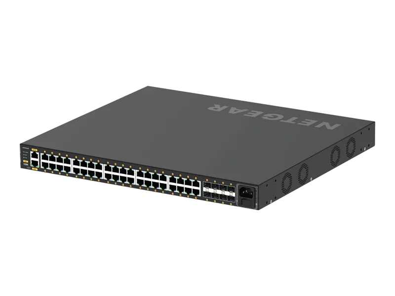 NETGEAR AV Line M4250-40G8F-PoE+ - Switch - L3 - managed - 40 x 10/100/1000 (PoE+) + 8 x 1000Base-X SFP - Seite-zu-Seite-Luftstrom - an Rack montierbar - PoE+ (480 W)