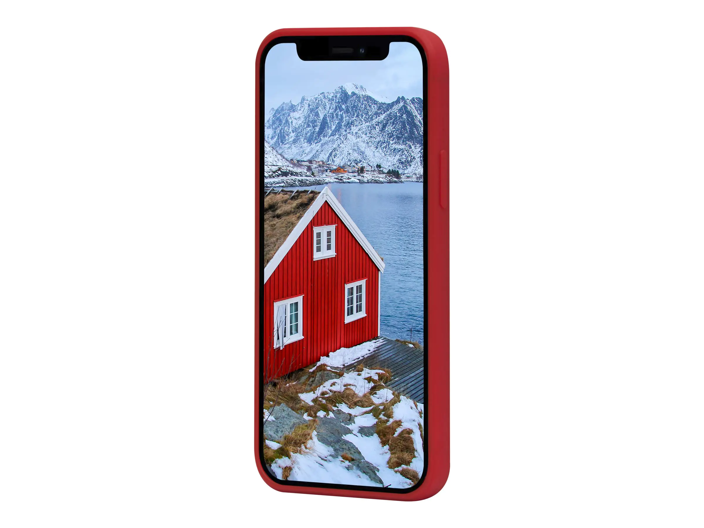 dbramante1928 Greenland - Hintere Abdeckung für Mobiltelefon - Snap-on - 100 % recycelter Kunststoff - Süßigkeit apfelrot - für Apple iPhone 12 mini