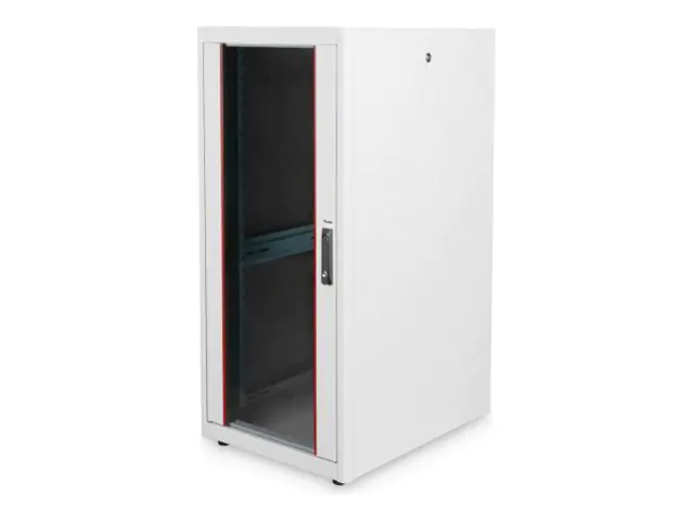 Equip Basic Flex Line - Schrank Netzwerkschrank - 600x800 mm, mit Glastür, abnehmbare und abschließbare Paneele, montiert - freistehend - Hellgrau, RAL 7035 - 26U - 48.3 cm (19") EBF-26-6080-G-BAAA