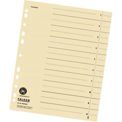 Falken Trennblatt DIN A4 Kraftkarton, recycelt chamois schwarz 100 St./Pack.