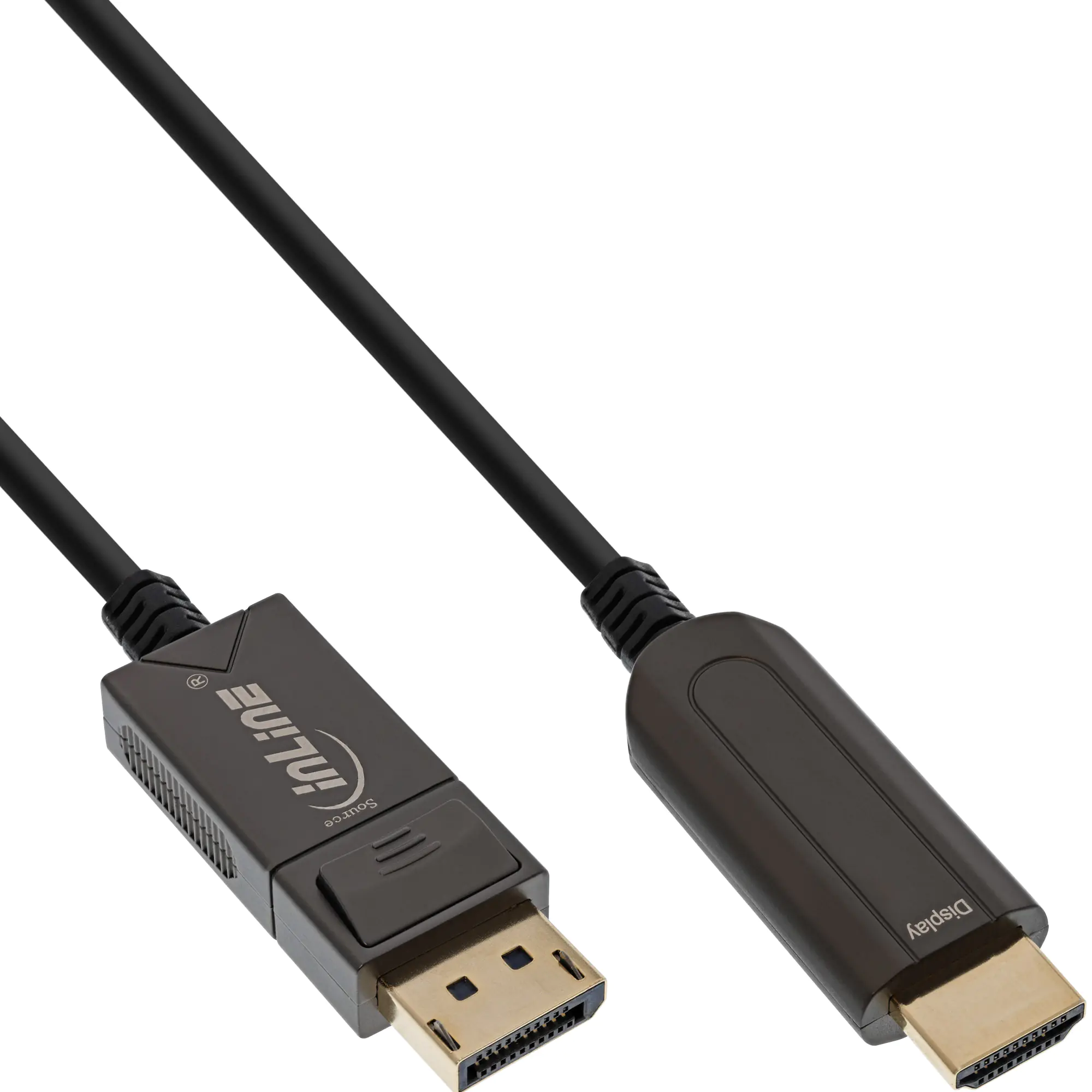 InLine Adapterkabel - DisplayPort männlich zu HDMI männlich - 20 m - Hybrid Kupfer/Kohlefaser -