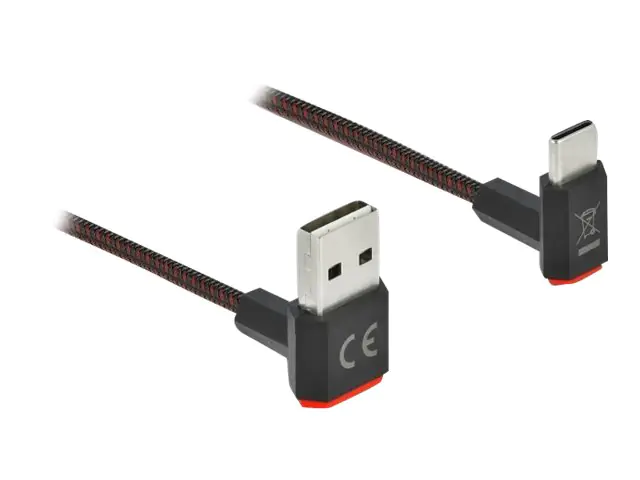 Delock Easy - USB-Kabel - USB (M) nach oben/unten abgewinkelt, doppelseitig zu 24 pin USB-C (M) nach oben/unten abgewinkelt, doppelseitig - 20 cm - Schwarz
