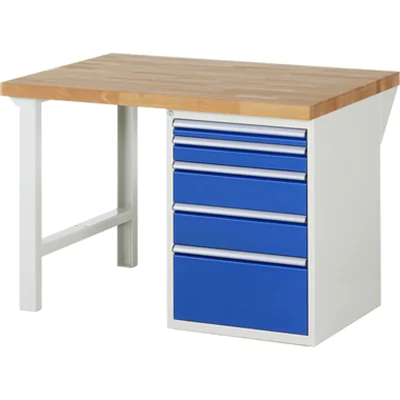 RAU Werkbank 7000 1.250 x 890 x 900 mm (B x H x T) enzianblau lichtgrau