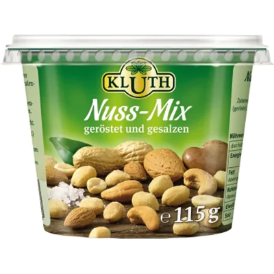 KLUTH Nussmischung Erdnüsse, Mandeln, Cashewkerne 115 g/Pack.