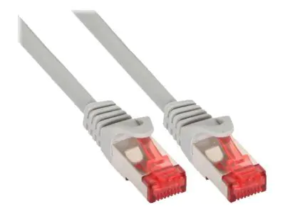 InLine - Patch-Kabel - RJ-45 (M) zu RJ-45 (M) - 1.5 m - SSTP-Kabel - CAT 6 - halogenfrei, geformt - Grau