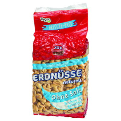 XOX Erdnüsse naturell Tüte 900 g/Pack.