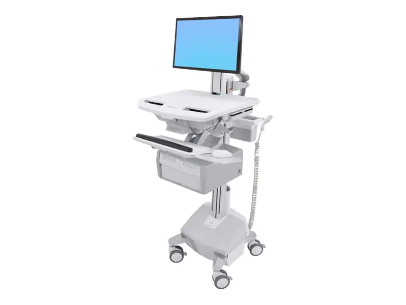 Ergotron Cart with LCD Pivot, LiFe Powered, 2 Tall Drawers - Wagen - offene Architektur - für LCD-Display / PC-Ausrüstung - verriegelbar - Aluminium, verzinker Stahl, hochwertiger Kunststoff - Bildschirmgröße: bis zu 61 cm (bis zu 22 Zoll) SV44-13C2