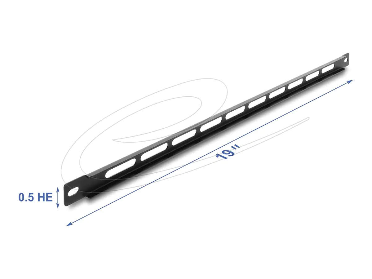 Delock Rackpaneel - mit Kabelbinder-Befestigung - Schwarz - 0.5U - 48.3 cm (19") 67459