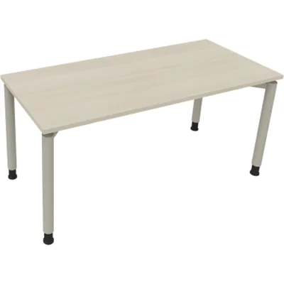 Schreibtisch Vierfuß Rundrohr B1600xT700xH680-820 si/Akazie hell