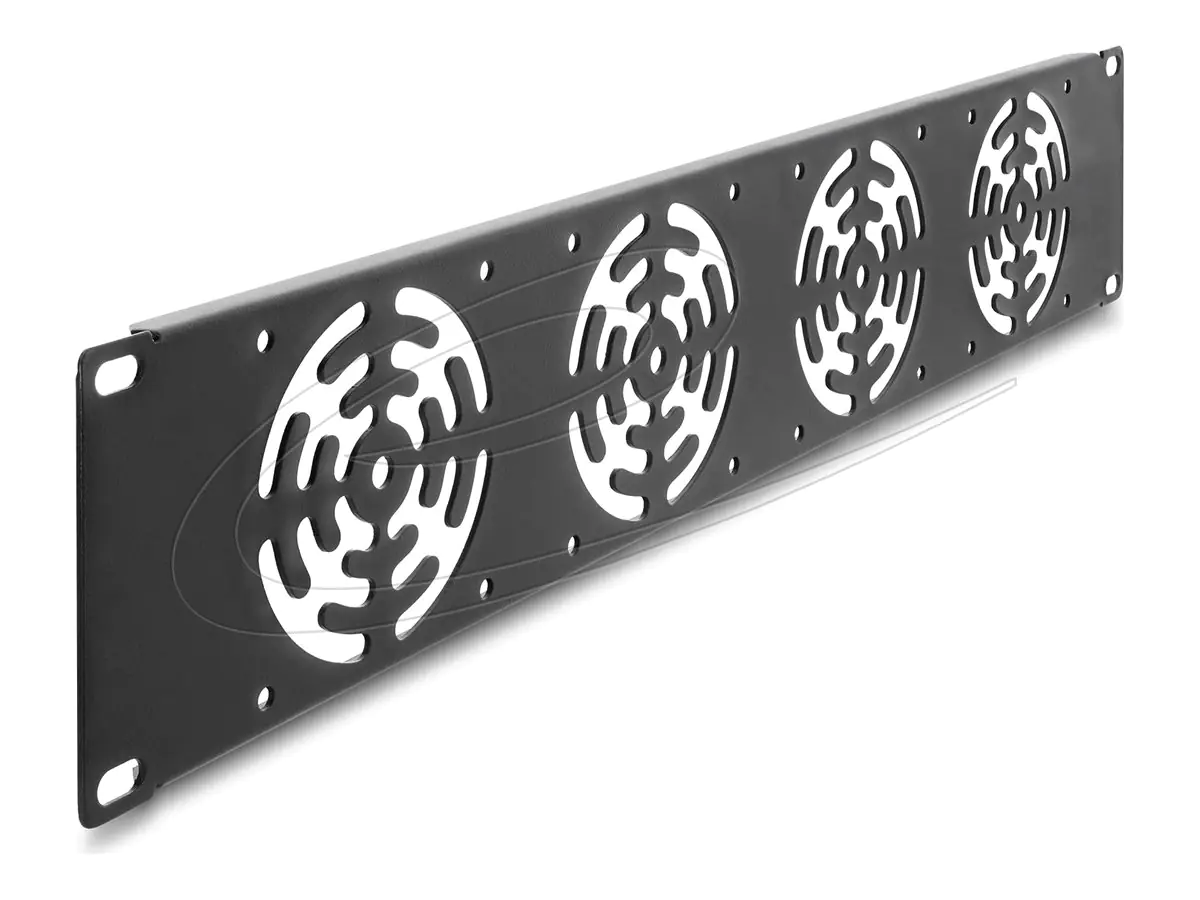Delock 67416, Abdeckplatte, Eingebauter Ventilator, Metall, Dunkles Grau, 1 Stück(e)