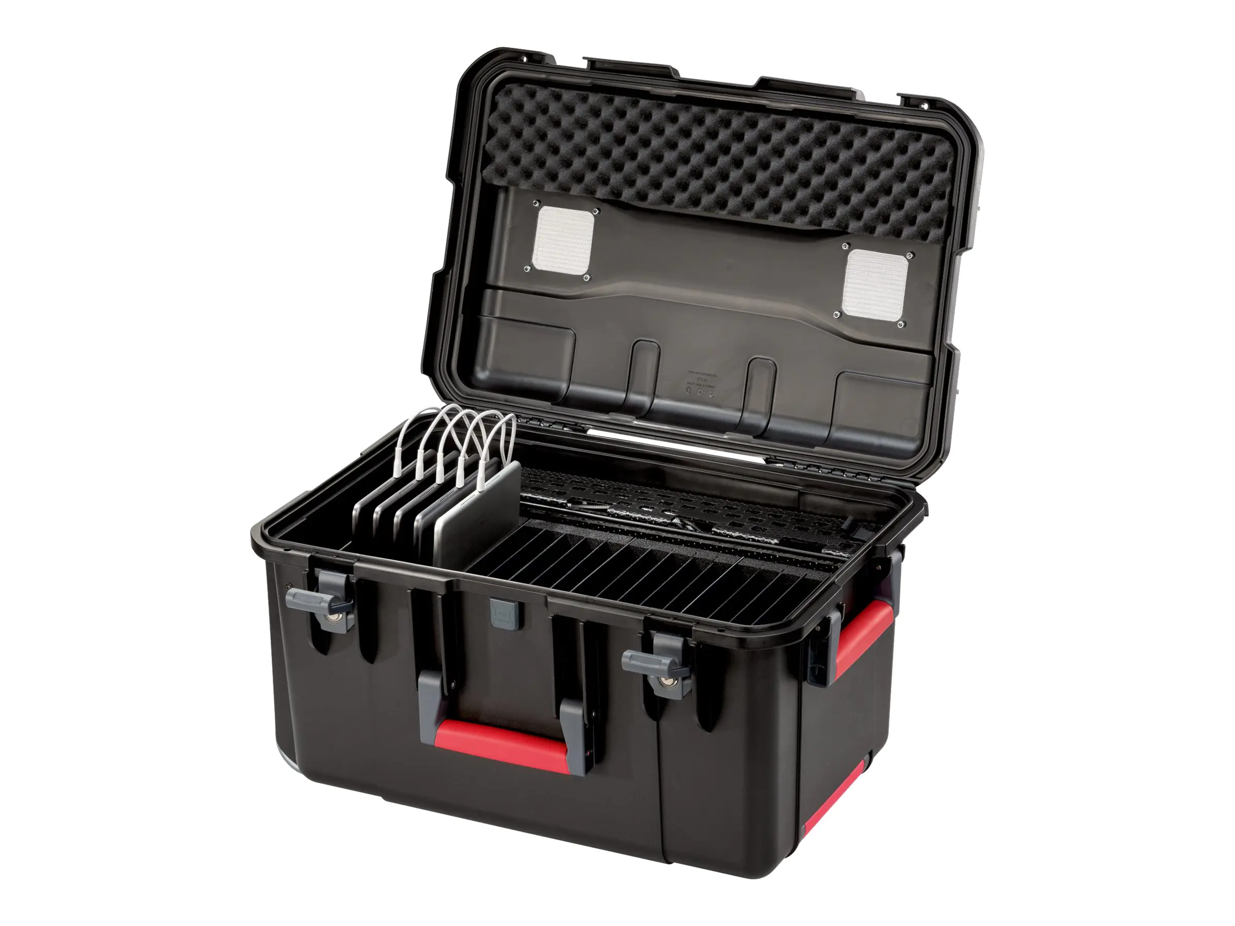 PARAT PARAPROJECT Case CC20 CargoCase - Wagen (nur Laden) - für 20 Tablets - verriegelbar - Polypropylen, Conpearl - Schwarz, Rot - Bildschirmgröße: up to 29.2 cm (up to 11.5")