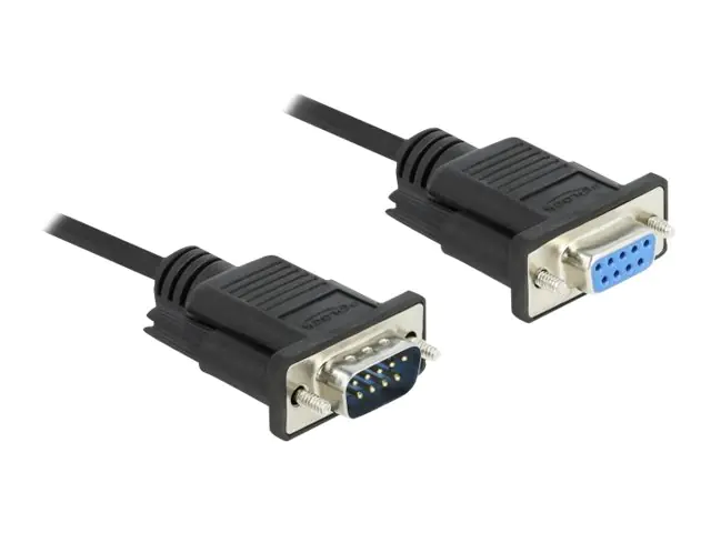 Delock - Serielles Verlängerungskabel - DB-9 (M) zu DB-9 (W) - 3 m - Daumenschrauben - Schwarz