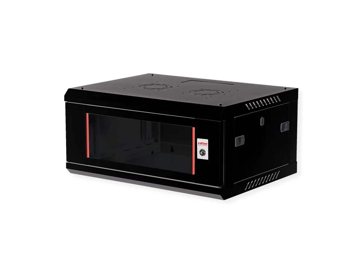 ROLINE Basic Plus - Gehäuse Netzwerkschrank - 600x450 BxT - geeignet für Wandmontage - Jet Black, RAL 9005 - 4U - 48.3 cm (19") 26.21.0282