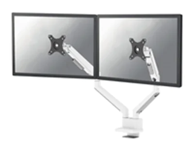 Neomounts NEXT Slim DS70-250WH2 - Befestigungskit (Gelenkarm) - Voll beweglich - für 2 Monitore - Aluminium - weiß - Bildschirmgröße: 43.2-81.3 cm (17"-32") - Tischmontage