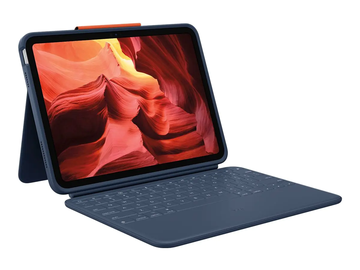Logitech Rugged Combo 4 - Tastatur und Foliohülle - Apple Smart connector - Classic Blue - für App