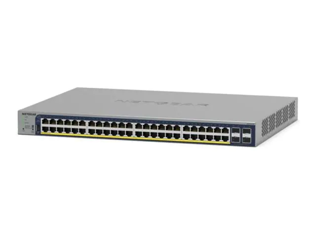 Netgear Smart GS752TPP - V3 - Switch - L3 Lite - Smart - 48 x 10/100/1000 (PoE+) + 4 x Gigabit SFP - an Rack montierbar - PoE+ (760 W)