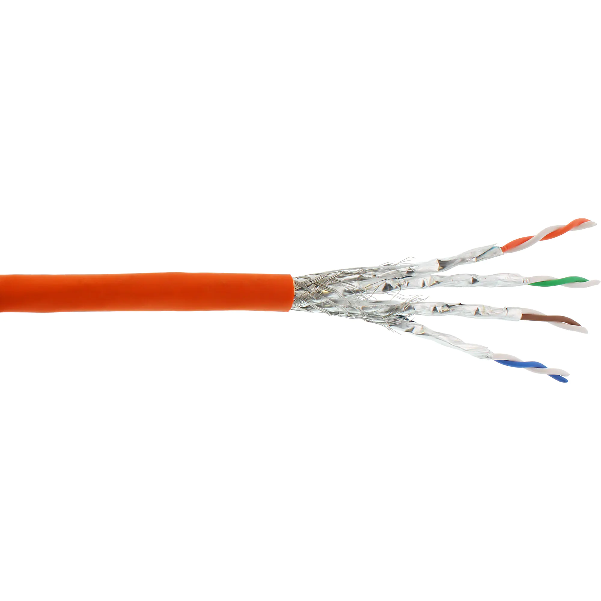 InLine Verlegekabel Cat.7a S/FTP PiMF 4x2x0.58 AWG23 1200MHz B2ca halogenfrei orange - Verlegekab