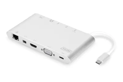 Digitus Universal - Dockingstation - USB-C - VGA, HDMI, Mini DP - GigE