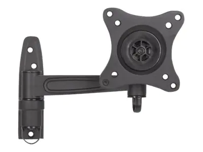 Manhattan TV & Monitor Mount, Wall, Tilt and Swivel, 1 screen, Screen Sizes: 13-27", Black, VESA 75x75 to 100x100mm, Max 15kg, Swivel with 2 pivots, Lifetime Warranty - Klammer - für LCD TV - Aluminium - Bildschirmgröße: 33-68.6 cm (13"-27") - Wandmontage