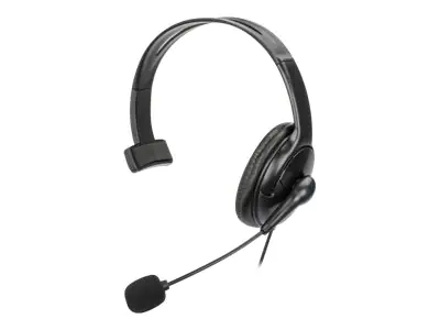 Manhattan Mono Over-Ear Headset (USB), Reversible Microphone Boom (padded), Retail Box Packaging, In-Line Volume/Mute Control, Padded Ear Cushion, USB-A for both sound and mic use, cable 2m, Three Year Warranty - Headset - ohrumschließend - kabelgebunden