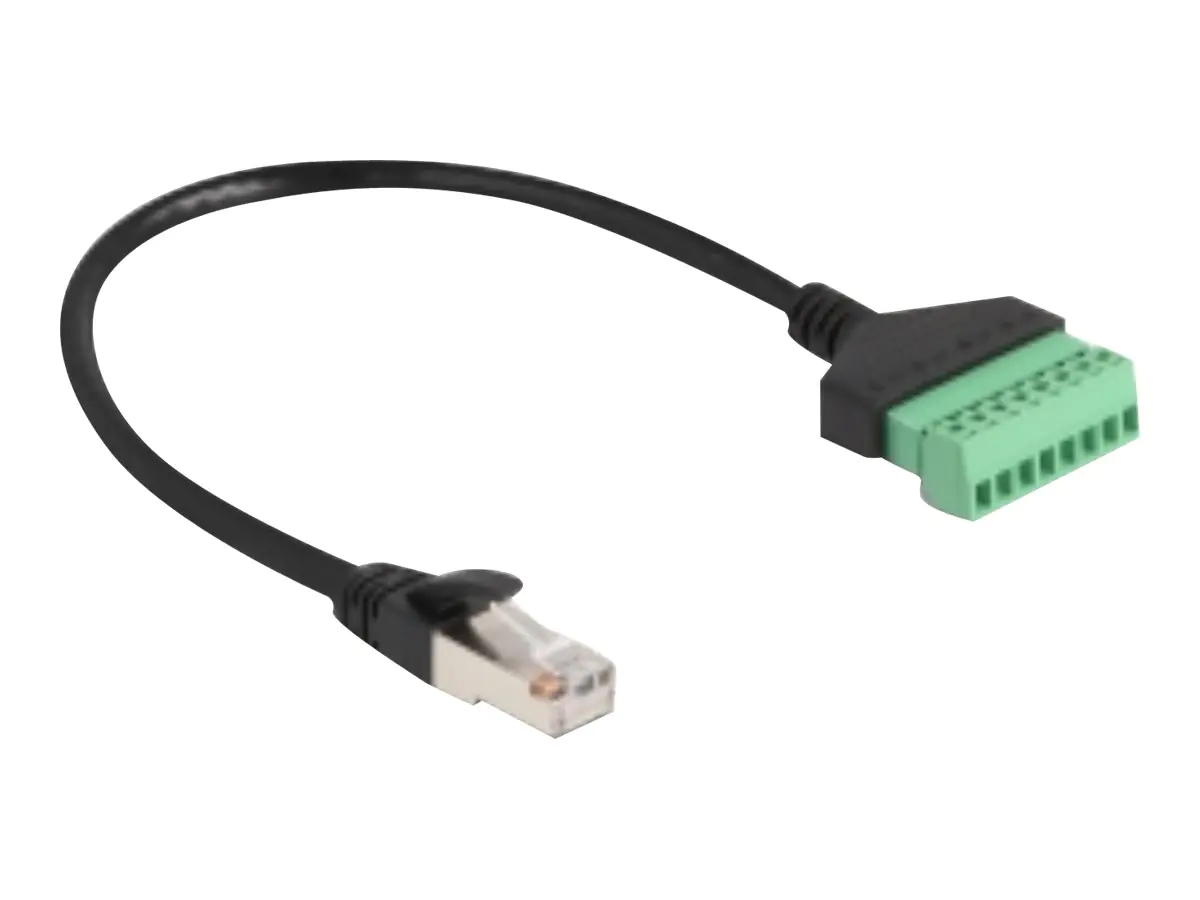Delock - Netzwerkadapter - 8-polige Anschlussleiste (W) zu RJ-45 (M) - 30 cm - UTP - CAT 6 - Schwarz