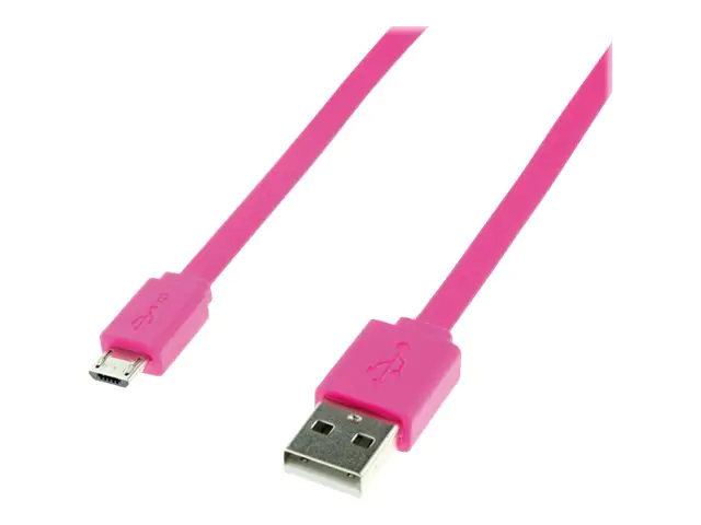 Roline USB-Kabel USB Typ A micro USB Typ B 1.00 m 11.02.8762 geschirmt Pink