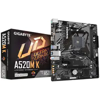 Gigabyte A520M K - 1.0 - Motherboard - micro ATX - Socket AM4 - AMD A520 Chipsatz - USB 3.2 Gen 1 - Gigabit LAN - Onboard-Grafik (CPU erforderlich) - HD Audio (8-Kanal)