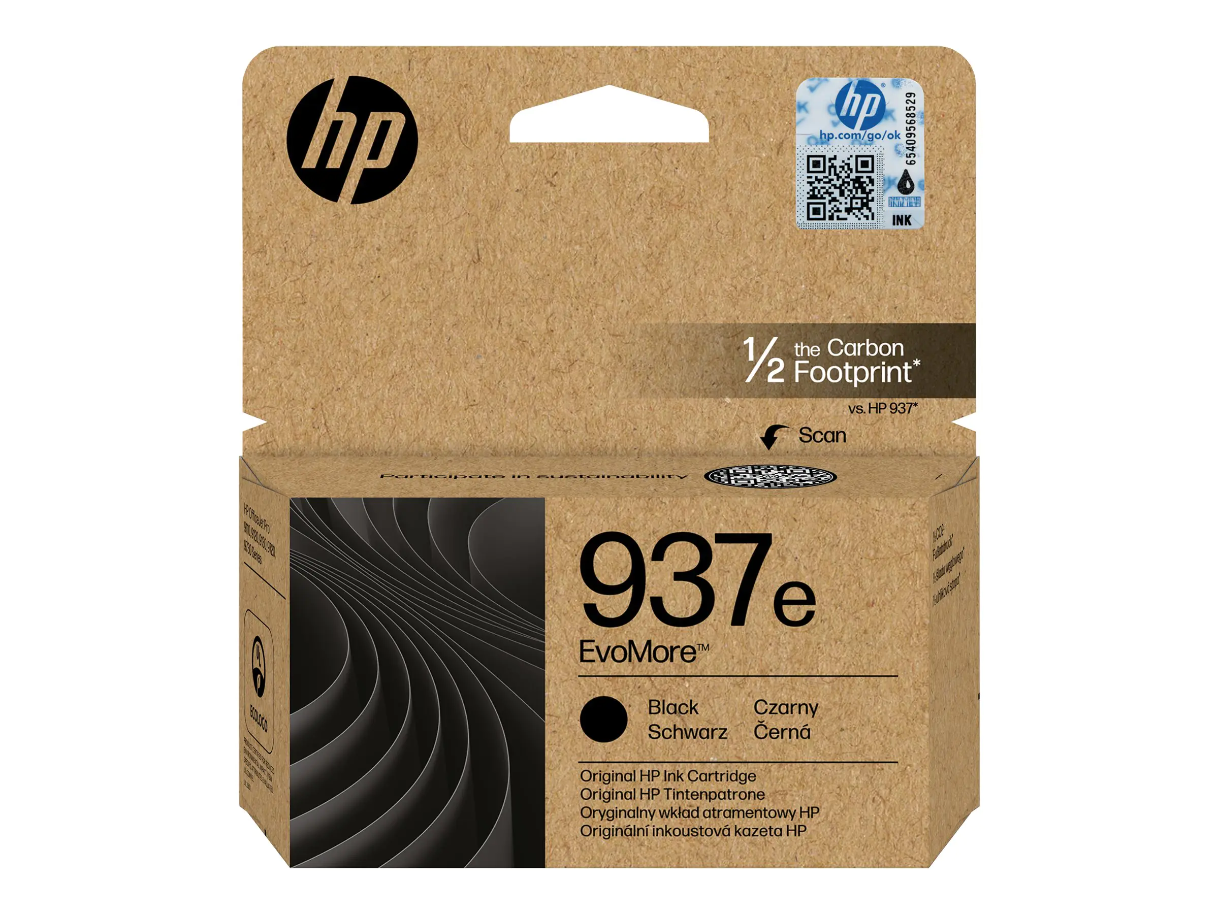 HP 937e EvoMore - Schwarz - original - Tintenpatrone - für Officejet Pro 9122e, 9125e, 9135e, 9720E, 9730e