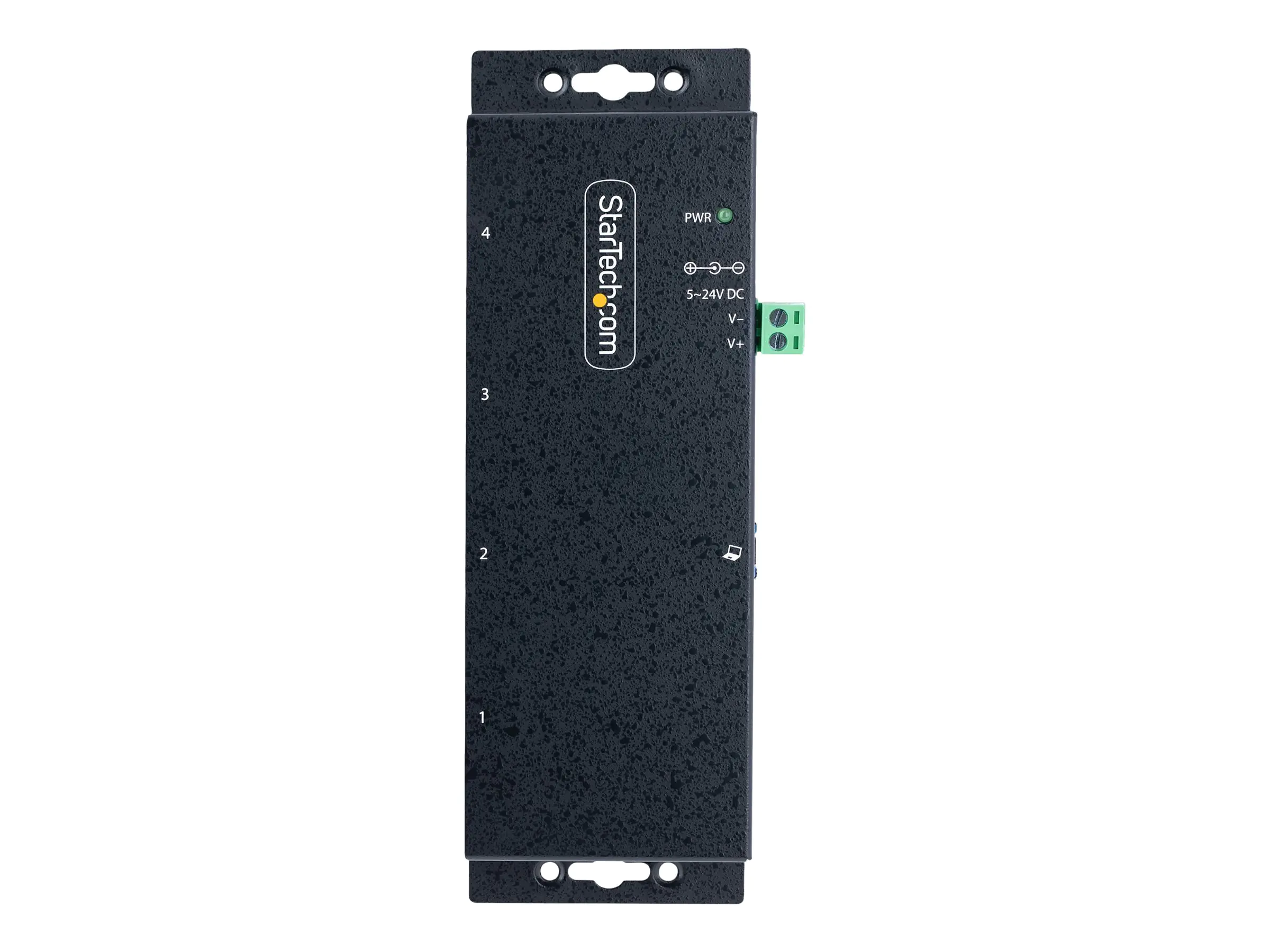 StarTech 4-Port Industrial USB 3.0 5Gbps Hub, Rugged USB Hub w/15kV Air/8kV Contact ESD and Surge Protection, DIN/Wall/Desk Mountable USB-A Hub, USB Expansion Hub with Locking Ports - Metal Construction (5G4AINDNP-USB-A-HUB) - Hub - industriell - 4 x