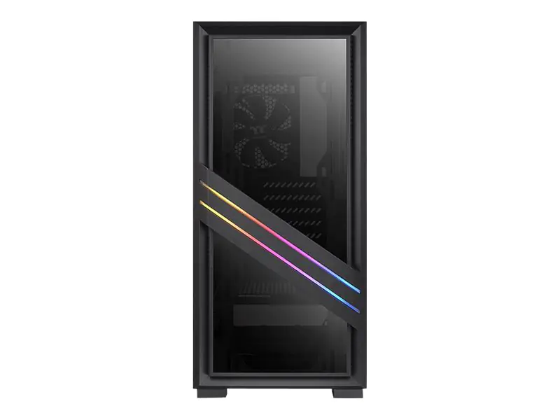 Thermaltake Versa T35 TG RGB - Mid tower - ATX - Seitenteil mit Fenster (gehärtetes Glas) - keine Spannungsversorgung (PS/2) - Schwarz - USB/Audio