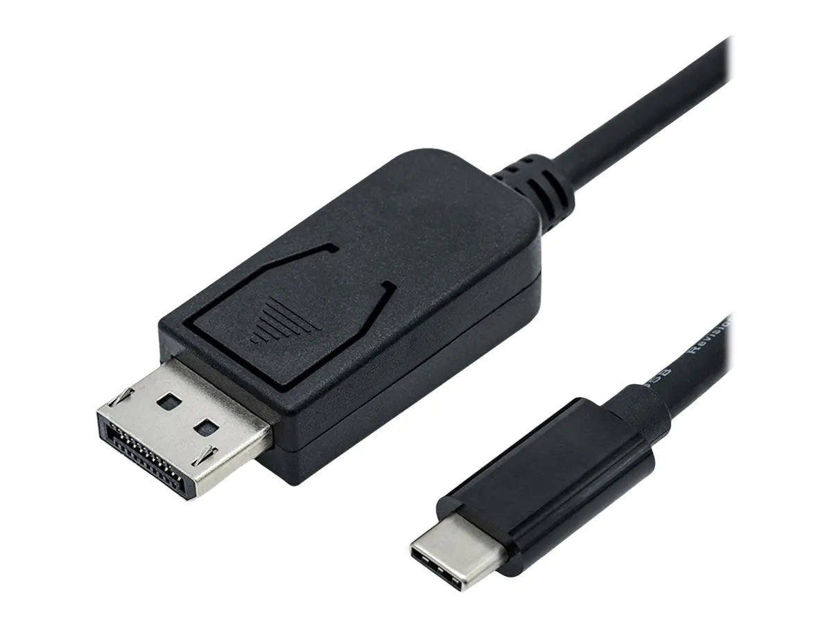 Roline - Adapterkabel - 24 pin USB-C (M) zu DisplayPort (M) - USB 3.1 / DisplayPort 1.2 - 2 m - bi-direktional, unterstützt 4K 60 Hz (3840 x 2160) - Schwarz