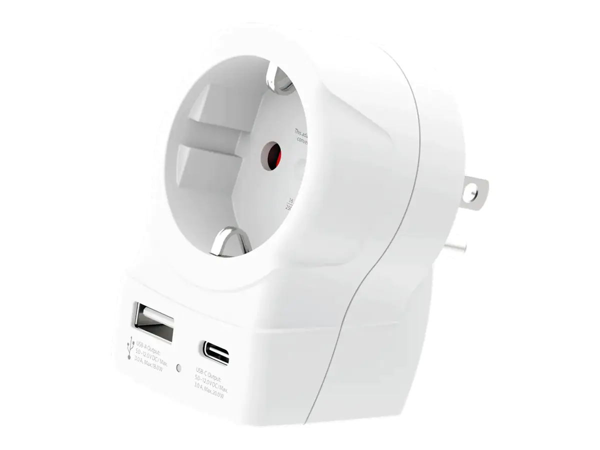 SKROSS Länderstecker Europe to US USB AC20PD weiß