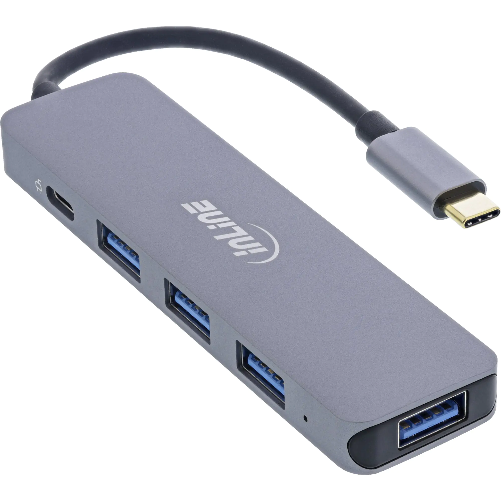InLine 33271L - Hub - 4 x USB 3.2 Gen 1 + 1 x USB-C (Spannungsversorgung) - Desktop