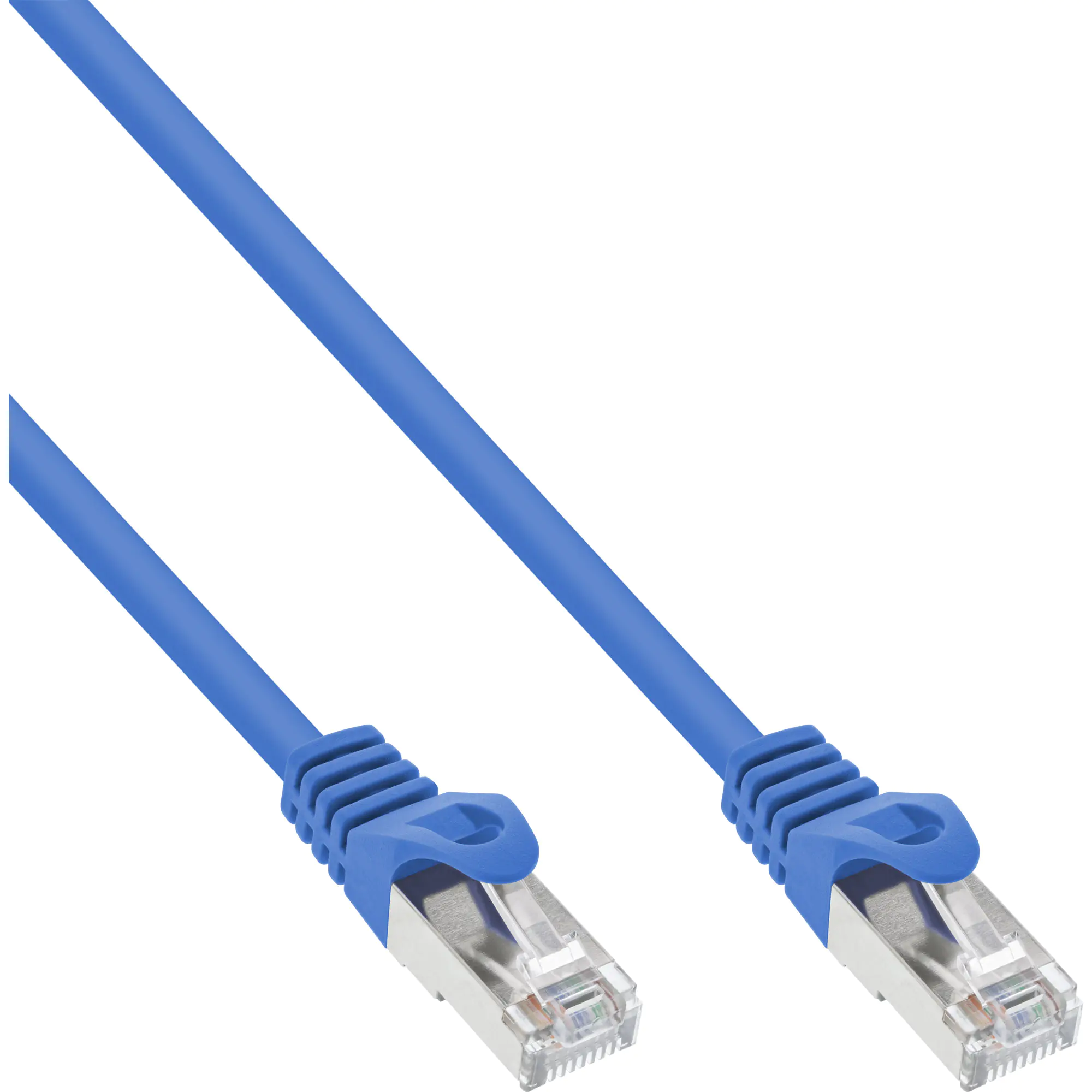 InLine - Patch-Kabel - RJ-45 (M) zu RJ-45 (M) - 30 cm - Foiled Unshielded Twisted Pair (F/UTP) - CAT 5e - geformt - Blau
