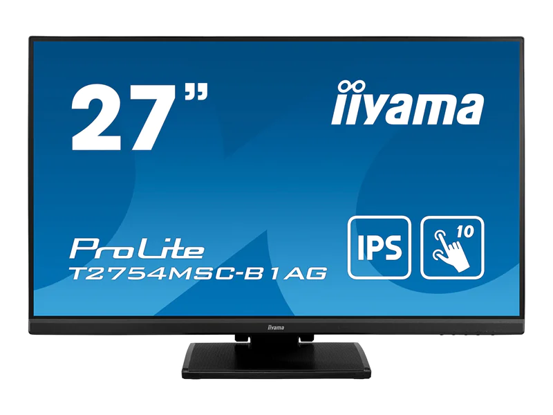 iiyama ProLite T2754MSC-B1AG - LED-Monitor - 68.6 cm (27") - Touchscreen - 1920 x 1080 Full HD (1080p) @ 60 Hz - IPS - 300 cd/m² - 1000:1 - 4 ms - HDMI, VGA - Lautsprecher - mattschwarz
