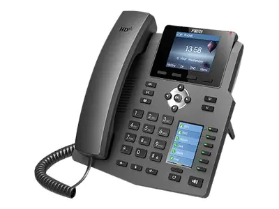 Fanvil X4 - VoIP-Telefon mit Rufnummernanzeige - dreiweg Anruffunktion - SIP, RTCP, RTP, SRTP, SIP v2 over TLS, SIP v2 over UDP, SIP v2 over TCP - 4 Leitungen - Schwarz