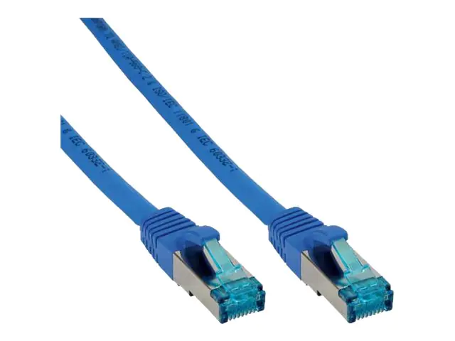 InLine - Patch-Kabel - RJ-45 (M) zu RJ-45 (M) - 1.5 m - SFTP, PiMF - CAT 6a - halogenfrei, ohne Haken - Blau