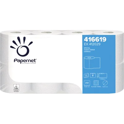 Papernet Toilettenpapier Special 416619 2lg. 250Bl. ws 8 Rl./Pack.
