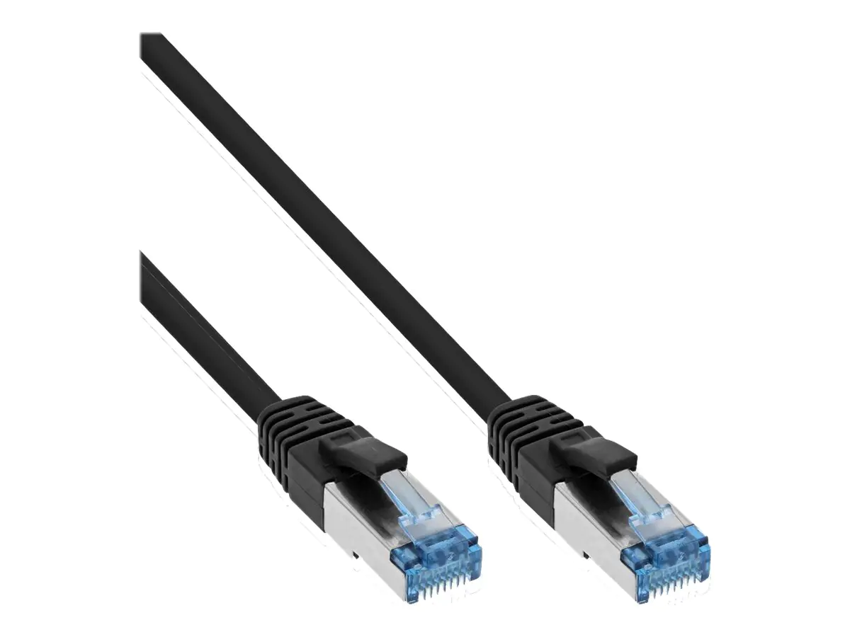 InLine - Patch-Kabel - RJ-45 (M) zu RJ-45 (M) - 15 m - SFTP, PiMF - CAT 6a - halogenfrei, geformt, ohne Haken - Schwarz