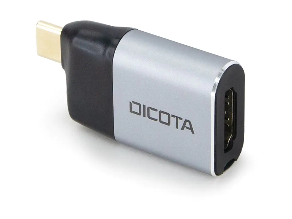 Dicota Videoadapter - USB-C männlich zu HDMI, USB-C weiblich - Silber - 4K60Hz-Unterstützung, USB-Stromversorgung (100 W) D32047