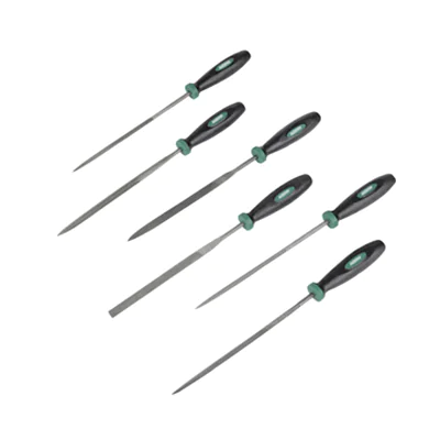 BRÜDER MANNESMANN WERKZEUGE Feilen-Satz 6 Teile je 1 x flach-stumpf, flach-spitz, halbrund, rund, dreikant, vierkant