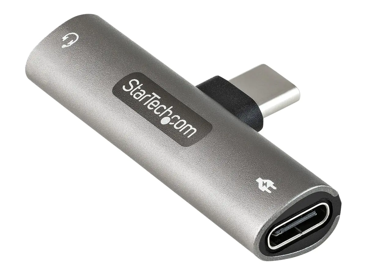 StarTech USB-C Audio- und Ladeadapter - USB-C-Audio Adapter mit 3,5-mm TRRS Kopfhörer-/Headset Buchse und 60W USB Typ-C-Power Delivery Pass-Through - für USB-C Handy/Tablet/Laptop (CDP235APDM) - Dockingstation - USB-C