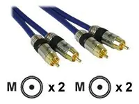 InLine Premium - Audiokabel - RCA männlich zu RCA männlich - 5 m - doppelt abgeschirmtes Koaxialkabel - Blau