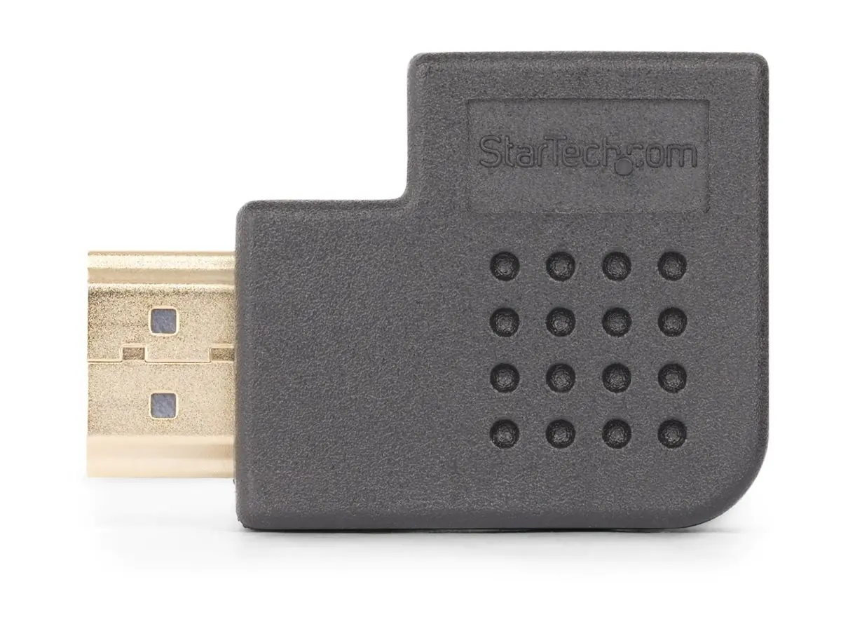 StarTech.com Right Angle HDMI 2.0 Adapter, 90-Degree HDMI Port Saver, M/F
