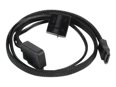 SilverStone CP10 - SATA-Kabel - interne Stromversorgung, 4-polig, SATA zu Slimline SATA (W) - 50 cm - 90° Stecker - Schwarz