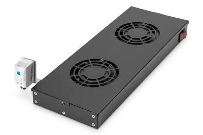 Digitus DN-19 FAN-2-HO-SW - Rack - Lüfter Kit - mit thermostat - Schwarz - 48.3 cm (19")