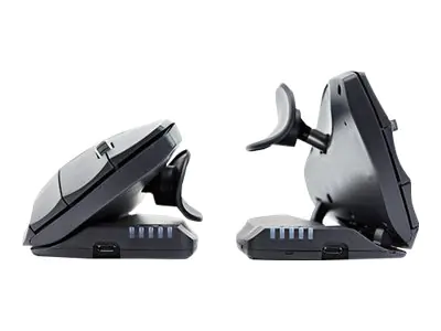 Contour Unimouse - Maus - ergonomisch - Für Linkshänder - Infrarot - 7 Tasten - kabelgebunden - USB - Slate