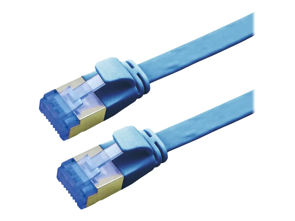 VALUE - Patch-Kabel - RJ-45 (M) zu RJ-45 (M) - 50 cm - Foiled Unshielded Twisted Pair (F/UTP) - CAT 6a - geformt, ohne Haken, verseilt, flach - Blau